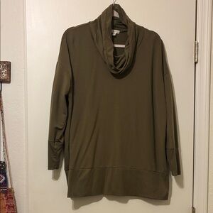 Garnet Hill Olive Cowl Neck Sweater